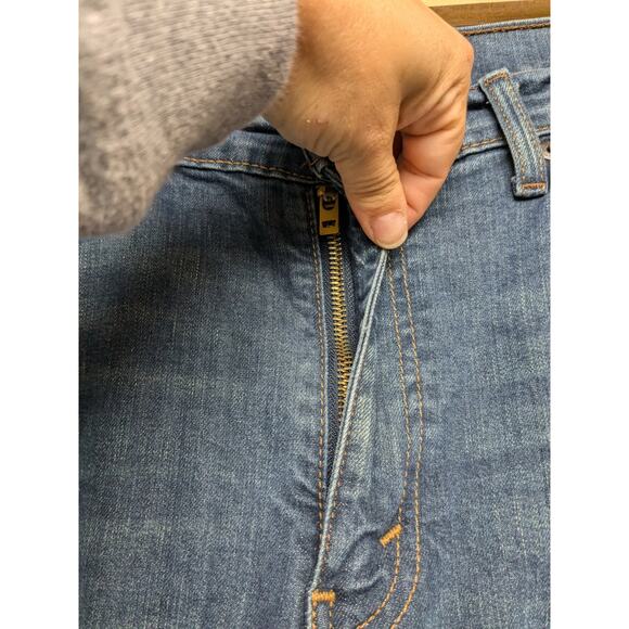 Levi's 541 Men's Size 36x34 Tapered Fit Jeans Blue Dark Wash Denim Distressed - Picture 4 of 11